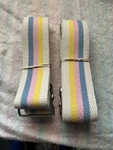 Medline Transfer Gait Belt 60" Cream W/blue,pink,yellow Stripes. Never Used.. Fixed Price $19.99.