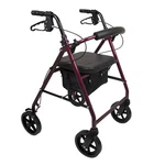 Compass Health Probasics Deluxe Aluminum Rollator With 8-INCH Wheels, Burgundy. Fixed Price $164.99.