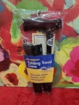 Nova Designer Folding Travel Cane Adjustable Height Wood Handle Green Plaid New. Fixed Price $9.99.