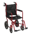Drive Medical Lightweight Expedition Transport Wheelchair With Hand Brakes, Red. Fixed Price $239.00.