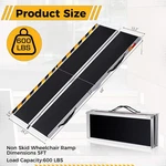 2-8FT Folding Aluminum Wheelchair Ramp Portable Mobility Scooter Non-slip 600LBS. Fixed Price $130.13.