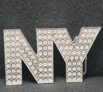 XE23101 *nos* Vintage 1970S ***rhinestone Ny*** New York State Mens Belt Buckle. Fixed Price $23.00.
