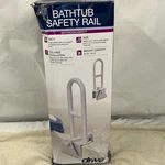 Drive Medical 12036 Adjustable Bathtub Safety Rail White Clamp-on Grab Bar 12". Fixed Price $55.99.