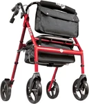 Mobility 700-961 Foldable Rollator Walker With Seat And Saddle Bag, Red. Fixed Price $187.95.