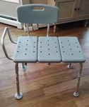 Medline Transfer Bath Bench Seat With Back And Microban Antimicrobial 350". Fixed Price $25.00.