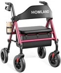 Homland Walkers For Seniors With Seat, Foldable Rollator 400 Pound, Red. Fixed Price $237.31.