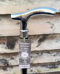 Classic Foldable Black Wooden Walking Stick With Silver Derby Handle. Fixed Price $40.38.