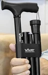 New, Vive Black Folding Travel Cane W/pouch, 275 Lbs Capacity, 37 Max Length. Fixed Price $15.99.