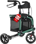 Mate 3-WHEEL Foldable Aluminum Rollator Walker With Seat, Green. Fixed Price $110.00.
