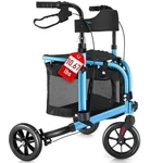 Mate 3 Rollator Walker W/ Seat 10.6LB Foldable 8" Wheels Blue. Fixed Price $111.56.