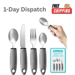 Adaptive Utensils Set 4PCS Elderly Arthritis Tremor Easy Grip Cutlery Grey. Fixed Price $16.94.
