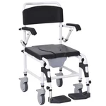 Homcom Accessibility Commode Shower Wheelchair W/detachable Bucket 712-022V01BK. Fixed Price $197.50.