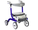 Drive Medical Nitro Dlx Foldable Rollator Walker - Hand Brakes Sleek Blue. Fixed Price $140.00.