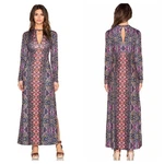Free People Cabaret Long Sleeve Maxi Dress Medium Sunrise Combo Stretch. Fixed Price $45.50.