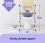 Guardian Padded Drop Arm Commode With Pail Lid And Splash G98204 New. Fixed Price $29.99.