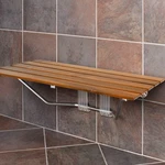 36" Foldable Teak Shower Seat Bench Wall Mount 400LB Capacity Chrome Bathroom. Fixed Price $164.99.