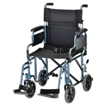 Nova Medical - Lightweight Transport Chair Desk Arms 19" Footrests Blue 349B. Fixed Price $295.99.