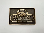 Vintage Wright Brand Brass Belt Buckle 75TH Anniversary 1922-1997 Anacortes. Fixed Price $22.45.