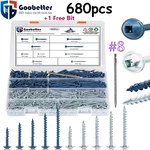 680PCS Pocket Hole Screw Combo Drive Washer Head Coarse Wood Assortment. Fixed Price $28.49.