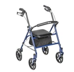 Drive Medical 10257BL 4 Wheel Rollator Walker With Seat, Steel Rolling. Fixed Price $44.99.