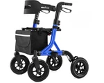 Maxwalk Rollator Walker All Terrain 10" Wheels Seat Blue MW2405. Fixed Price $130.00.