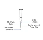 Medline Industries, Inc. G53314-8 Push-button Aluminum Crutches. Fixed Price $30.70.