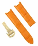 21MM Leather Strap Band Clasp For 42MM Cartier Pasha 3027 2113 Watch Orange Gold. Fixed Price $54.95.