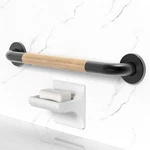 Safety Grab Bar For Bathroom 24 Inch, Natural Bamboo Handle, Ada Compliant. Fixed Price $21.99.