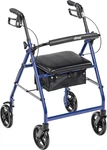 R728BL Foldable Rollator Walker With Seat, Blue. Fixed Price $131.23.