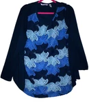 Winter Jewel-isaac Mizrahi Top Sz 2X Textured Knit Blue Soutache Embroidery. Fixed Price $16.25.