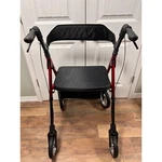 Wondmed Heavy Duty Rollator Walker - Red & Black. Fixed Price $83.00.