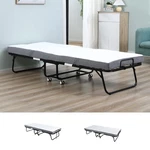 Homcom Folding Bed With 4" Mattress, Portable Foldable Guest Wheels. Fixed Price $199.99.
