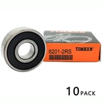 10PACK Timken 6201-2RS 12X32X10MM Double Rubber Seal Ball Bearings 6201RS. Fixed Price $49.99.