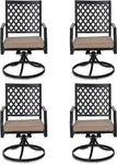 Patio Set Of 4 Swivel Dining With Cushion Outdoor Armchair. Fixed Price $471.19.