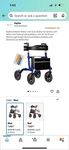 Bigalex Rollator Walker With Seat For Seniors Wide Folding Blue. Fixed Price $50.00.