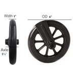 Healthline Wheels For Walker Rollator, 6 Inch Black. Fixed Price $11.85.