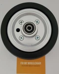 Pride Jazzy 6"X2" Silver Rim Rear Caster Assembly WHLASMB2047. Fixed Price $55.00.