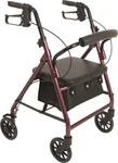 Probasics Junior Aluminum Rollator, 6" Wheels, Burgundy, 250 Lb Weight Capacity. Fixed Price $125.93.