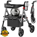 Steppilot Bariatric Rollator Walker Seat 500LB 8" All Terrain Wheels. Fixed Price $209.99.