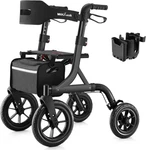 All-terrain Rollator Walker For Seniors With Seat, Backrest & Cup Holder. Fixed Price $332.99.
