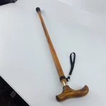 Vintage Wooden Walking Cane 35.5 Solid Handle Rubber Tip Classic. Fixed Price $23.00.