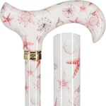 Watercolor Seashells Designer Derby Adjustable Cane. Fixed Price $38.95.
