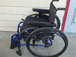 Quickie 2 Lite Blue Folding Wheelchair 16 Seat. Fixed Price $500.00.