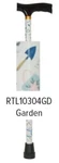Drive Medical Spring Garden Floral & Tools Adjustable Folding Shaft Walking Cane. Fixed Price $24.99.