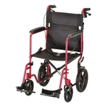 Nova Medical - Lightweight Transport Chair Hand Brakes 19" Footrests Red 330R. Fixed Price $344.94.