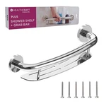 Healthcraft Plus 16IN Grab Bar & Shampoo Shelf Ada Polished Chrome. Fixed Price $69.99.