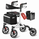 Mate Rollator Walker Padded Seat & Backrest Cup Holder 8 Wheels Silver. Fixed Price $127.00.