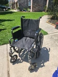 Medline Black Manual Wheelchair, Foldable, Padded Armrests, Elevating Leg. Fixed Price $74.62.
