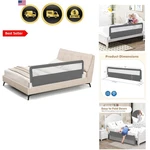 Bed Rails For Toddlers, 71'' Extra Long, Swing Down Guard W/safety Strap,.... Fixed Price $82.79.
