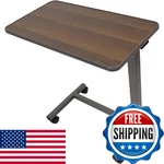 Carex Overbed W/ Wheels, Adjustable Bedside Desk For Laptop & Hospital Use. Fixed Price $94.12.